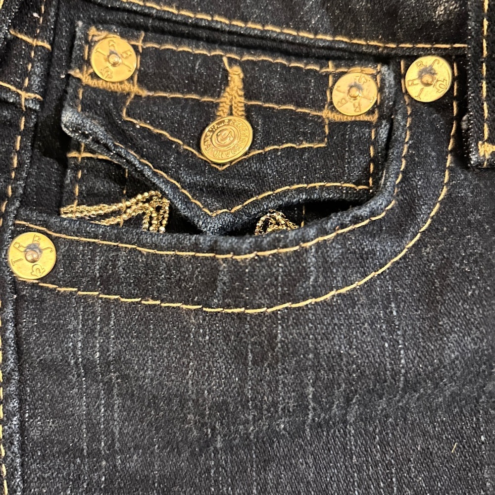 True Religion Dark Wash Straight-Leg Jeans | Size 27 | Made in USA - Picture 7 of 14